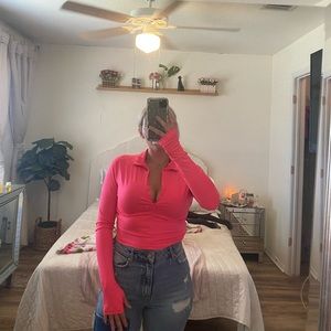 Small Hot Pink Workout Crop Top